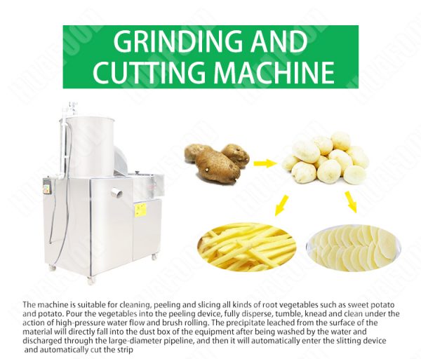 Potato Peeling and Cutting Machine, Fruit and Vegetable Cutting Machine