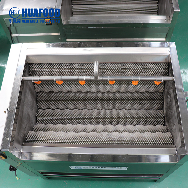customized sweet potato rolling drum brush washing machine - Huafood machine  - Vegetable & Fruit Cleaning Machine，Potato Chips Production Line