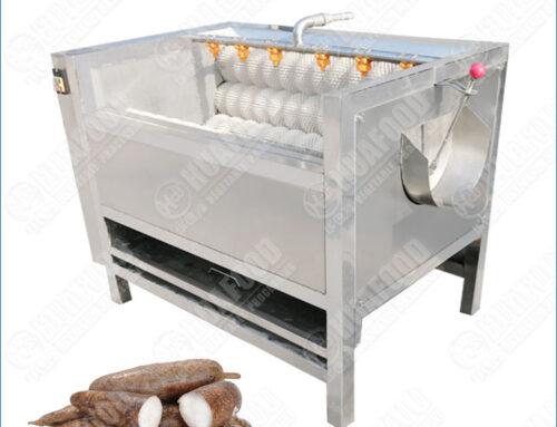Water Saving Cassava Washing And Peeling Machine With Roller Brush Design