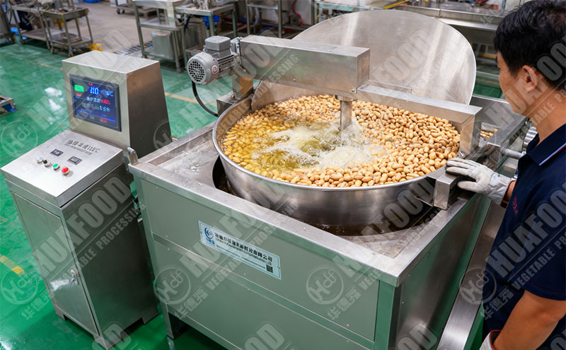 peanut frying machine in factory details