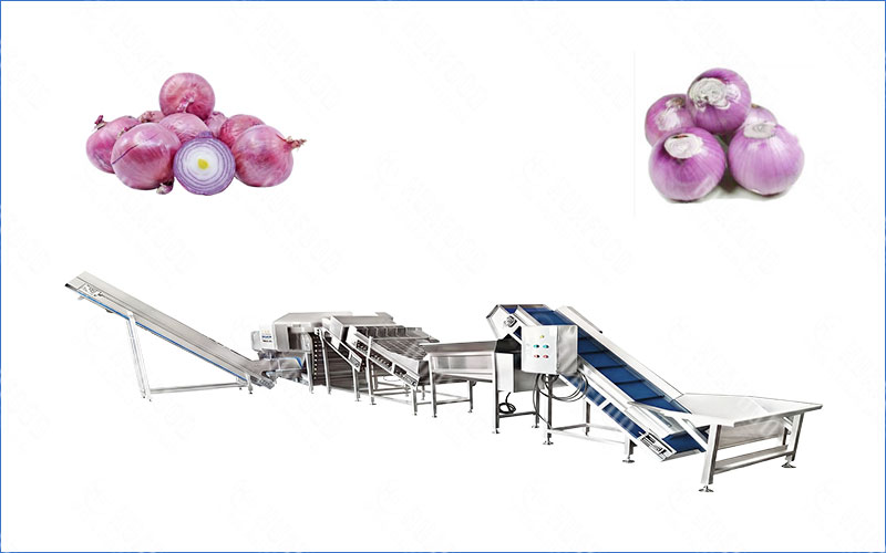 onion peeling and root cutting machine